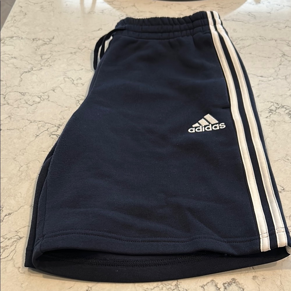 Adidas Dark Blue Shorts with White Accents